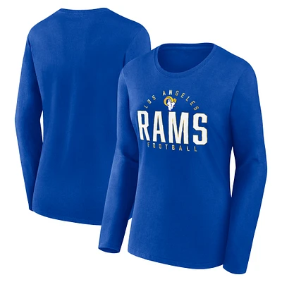 Women's Fanatics Royal Los Angeles Rams Plus Foiled Play Long Sleeve T-Shirt