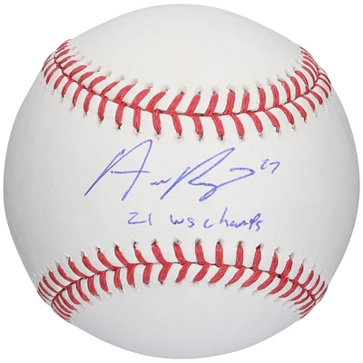 Austin Riley Atlanta Braves Autographed Baseball with "21 WS Champs" Inscription