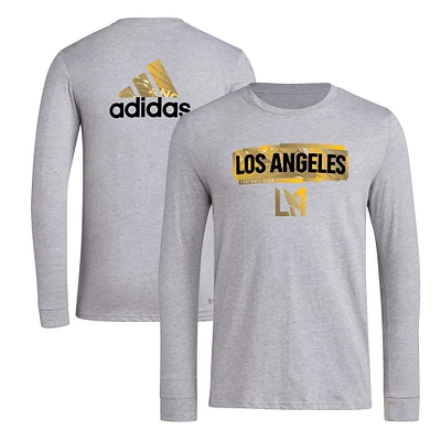 Men's adidas Heather Gray LAFC Local Pop AEROREADY Long Sleeve T-Shirt