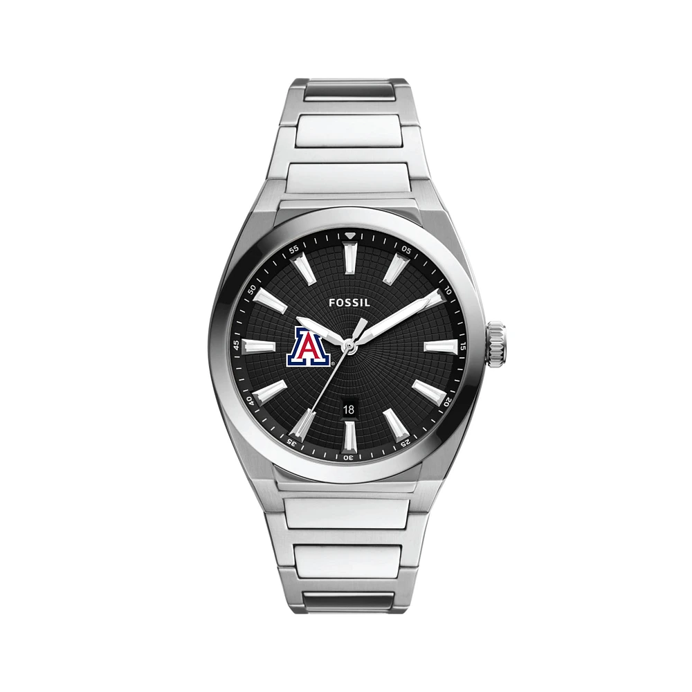 Men's Fossil Black Arizona Wildcats Everett Stainless Steel Watch