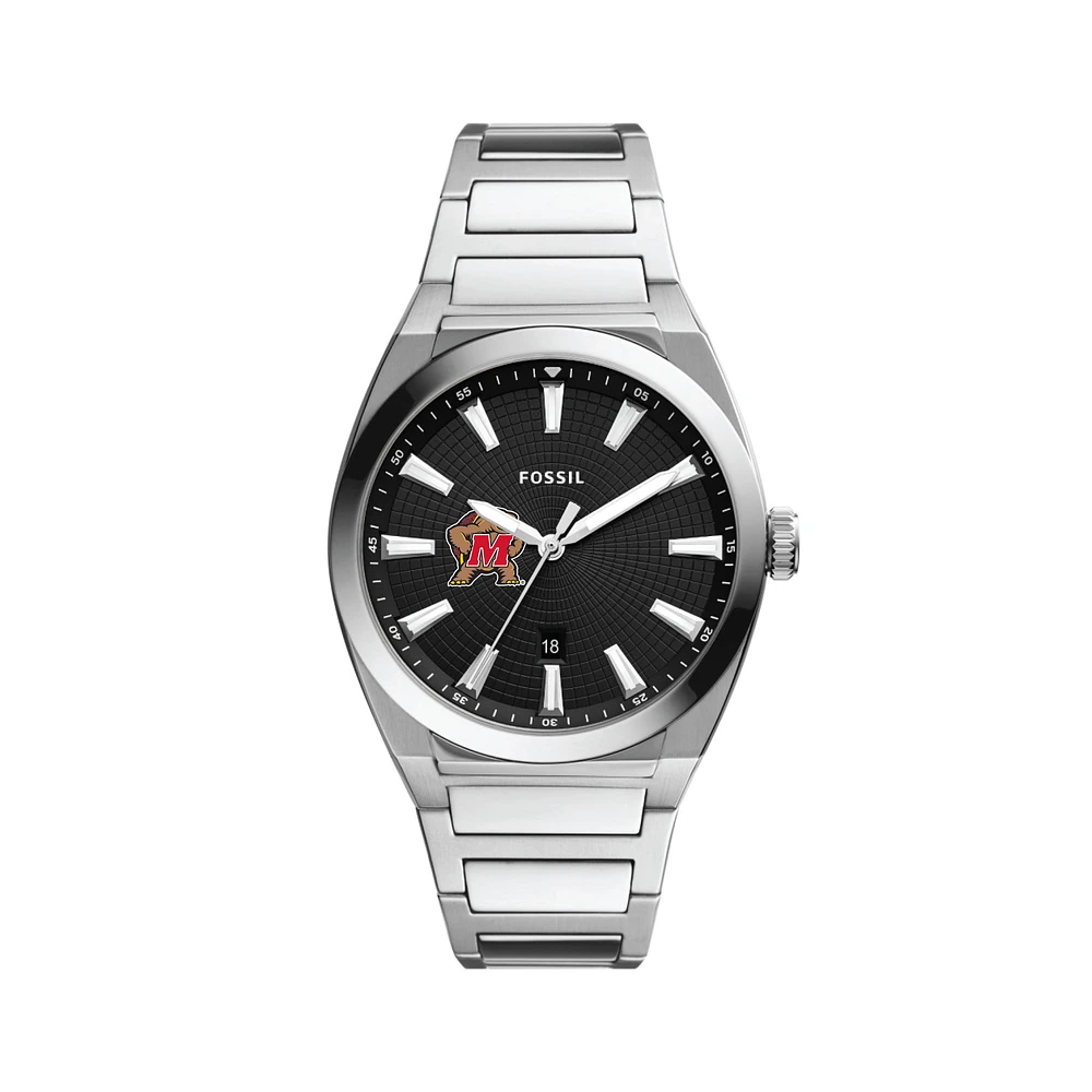 Men's Fossil Black Maryland Terrapins Everett Stainless Steel Watch