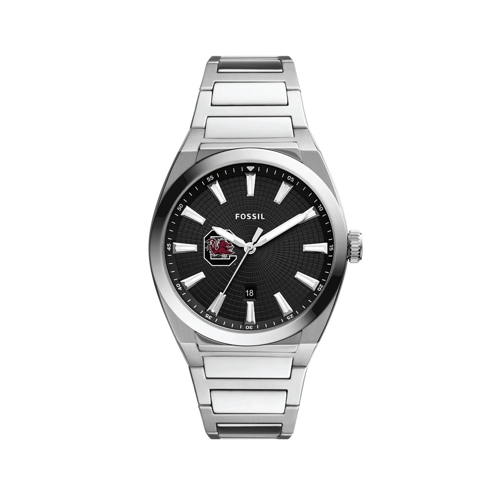 Men's Fossil Black South Carolina Gamecocks Everett Stainless Steel Watch
