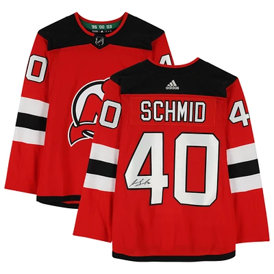 Akira Schmid New Jersey Devils Autographed adidas Authentic Jersey
