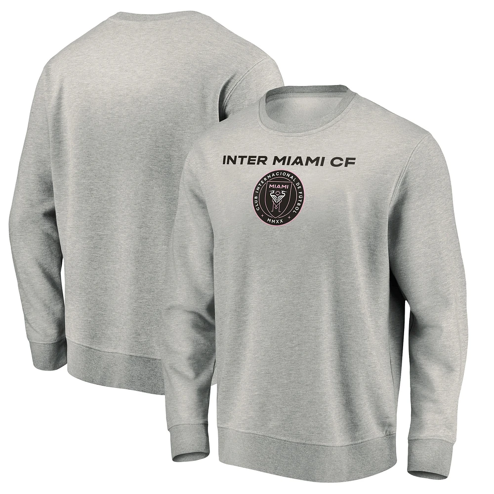 Men's Heather Gray Inter Miami CF Team Arch Pullover Sweatshirt