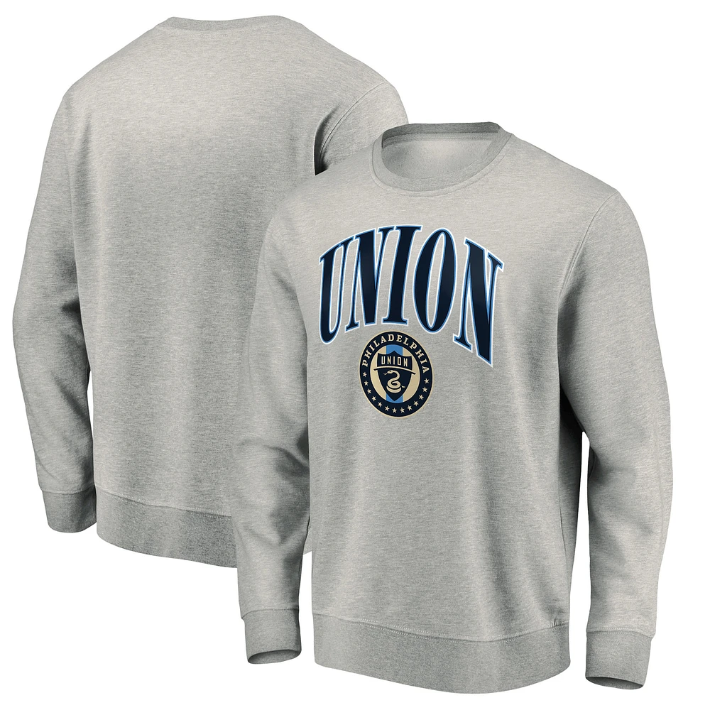 Men's Heather Gray Philadelphia Union Team Arch Pullover Sweatshirt
