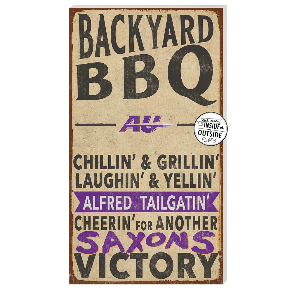 Alfred University Saxons 11" x 20" Indoor/Outdoor BBQ Sign