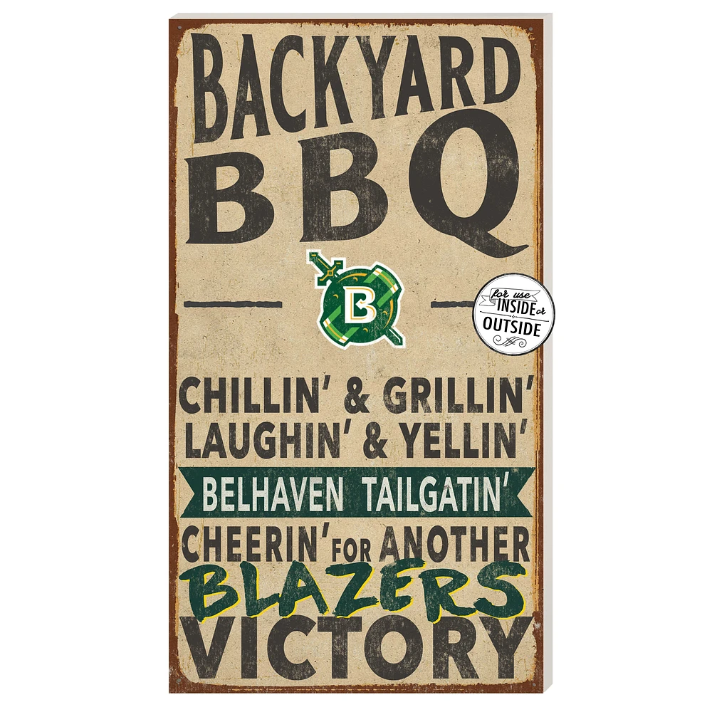 Belhaven Blazers 11" x 20" Indoor/Outdoor BBQ Sign