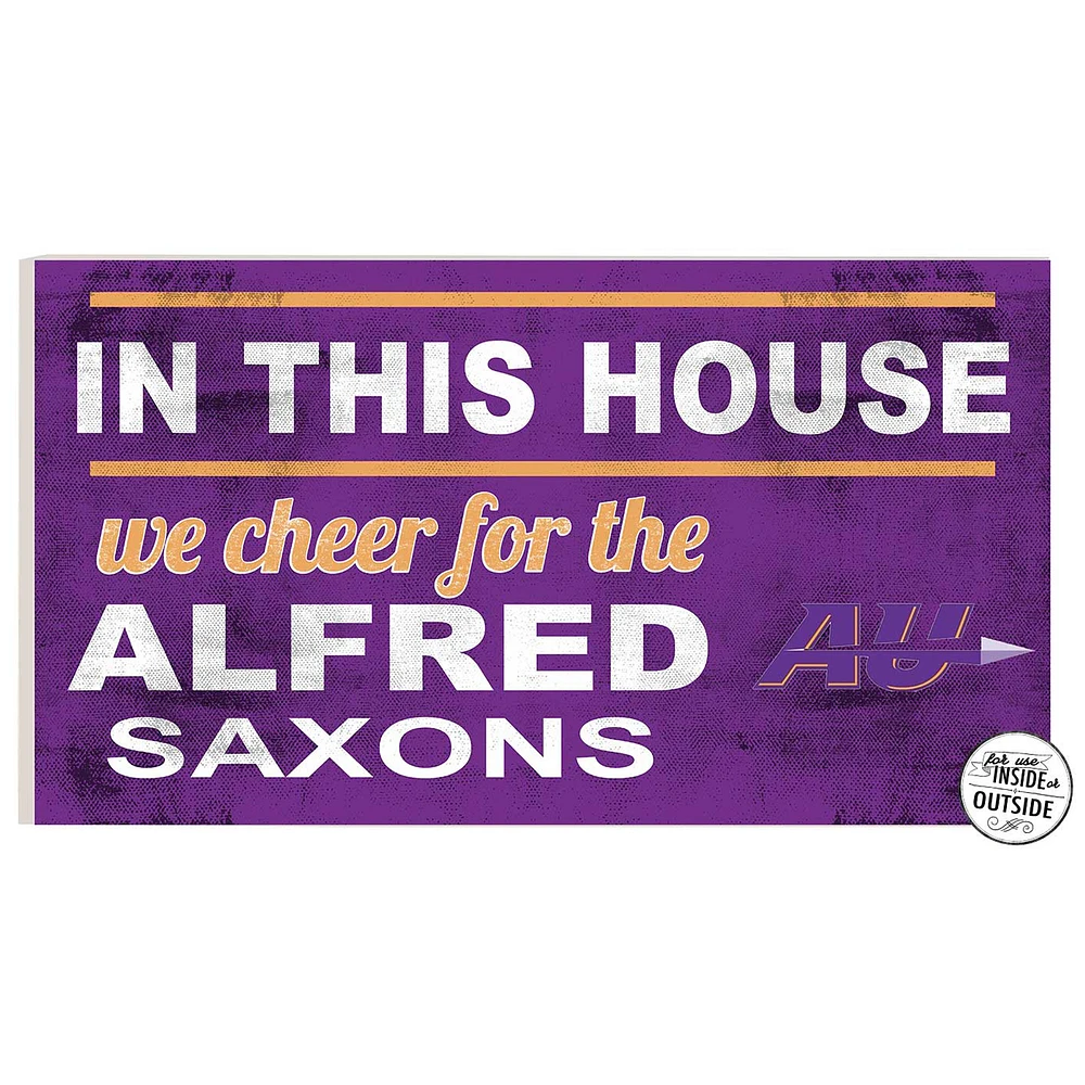 Alfred University Saxons 11" x 20" Indoor/Outdoor In This House Sign