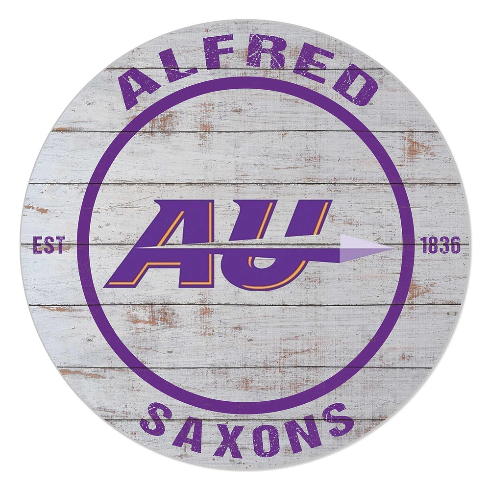 Alfred University Saxons 20'' x 20'' Indoor/Outdoor Weathered Circle Sign