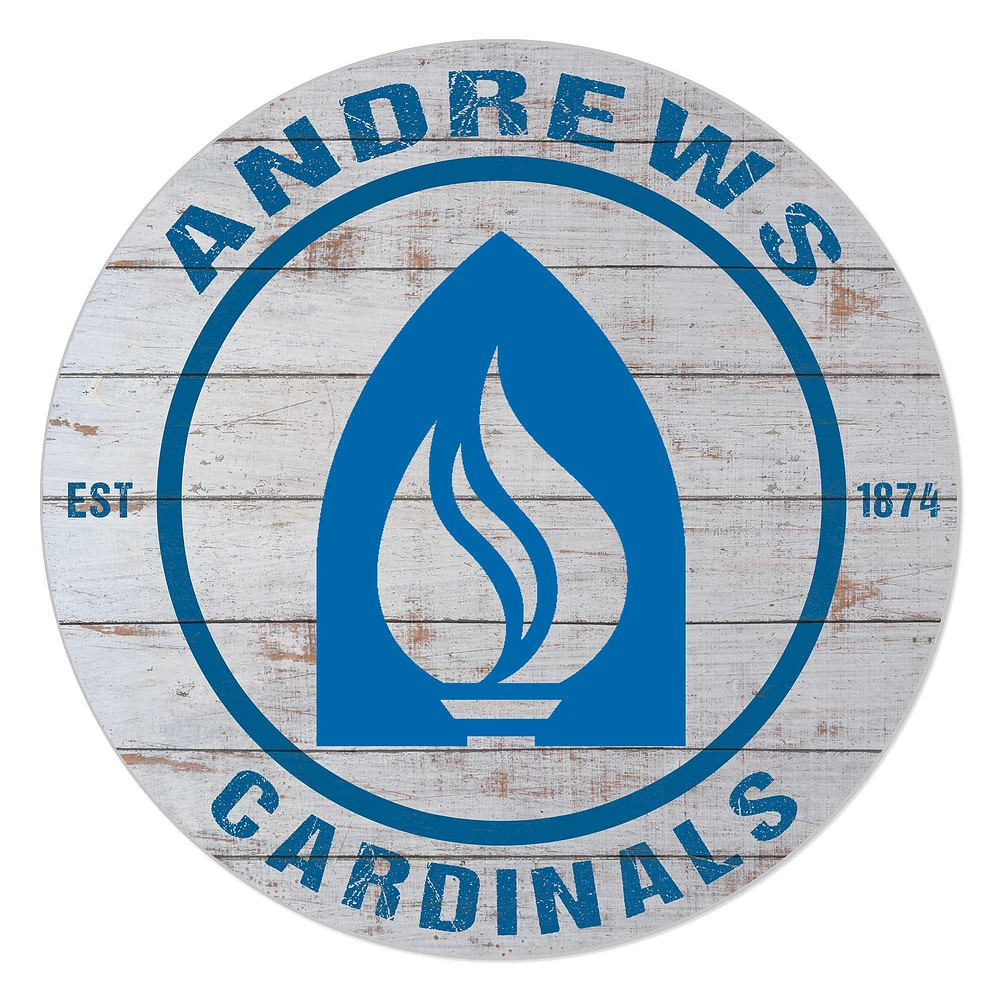 Andrews University Cardinals 20'' x 20'' Indoor/Outdoor Weathered Circle Sign