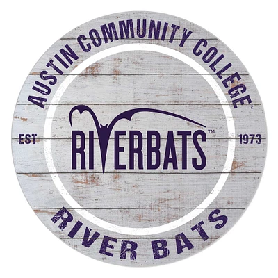 Austin Community College 20'' x 20'' Indoor/Outdoor Weathered Circle Sign