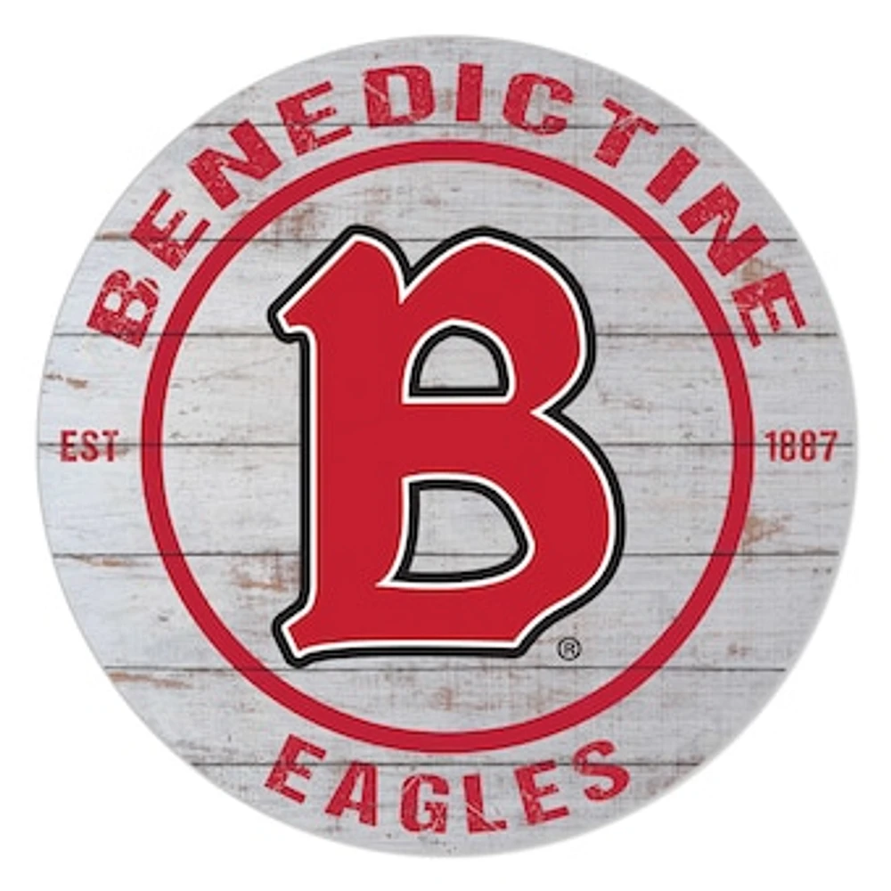 Benedictine Eagles 20'' x 20'' Indoor/Outdoor Weathered Circle Sign