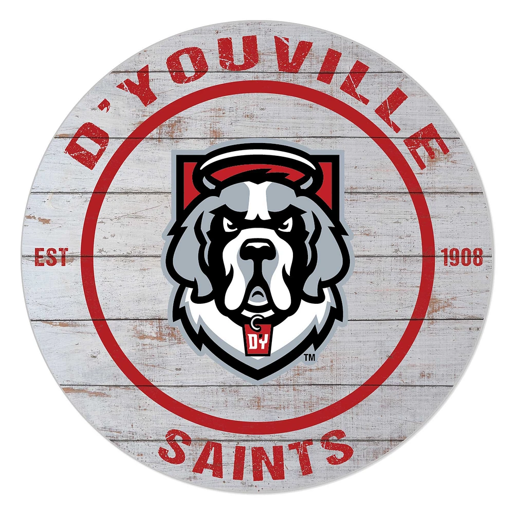 D'youville Saints 20'' x 20'' Indoor/Outdoor Weathered Circle Sign