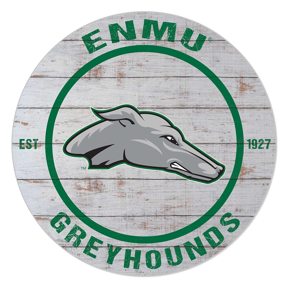 Eastern New Mexico Greyhounds 20'' x 20'' Indoor/Outdoor Weathered Circle Sign
