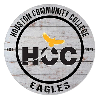 Houston Community College 20'' x 20'' Indoor/Outdoor Weathered Circle Sign