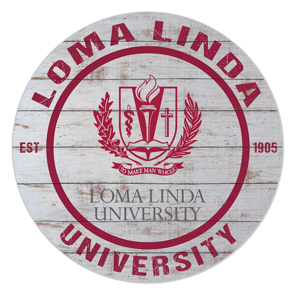 LLU Lions 20'' x 20'' Indoor/Outdoor Weathered Circle Sign