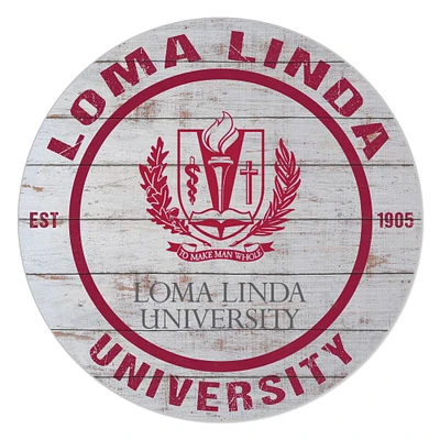 LLU Lions 20'' x 20'' Indoor/Outdoor Weathered Circle Sign