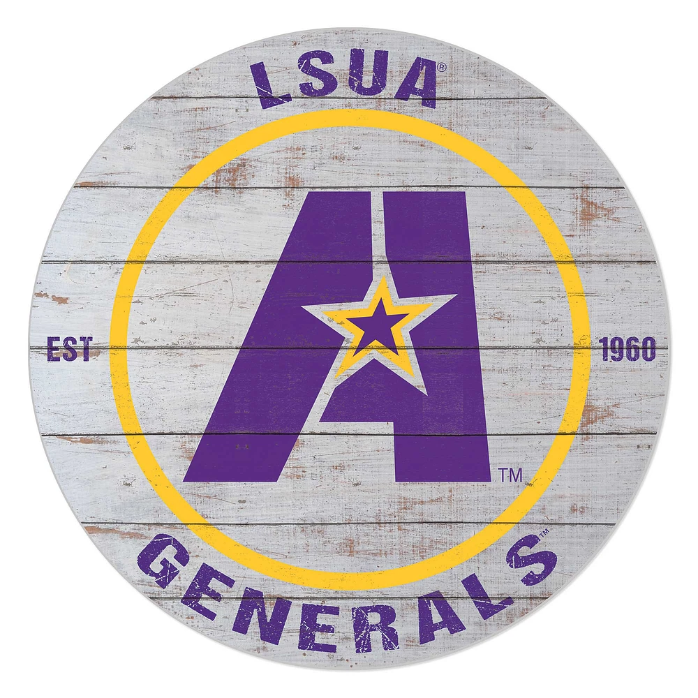 LSUA Generals 20'' x 20'' Indoor/Outdoor Weathered Circle Sign