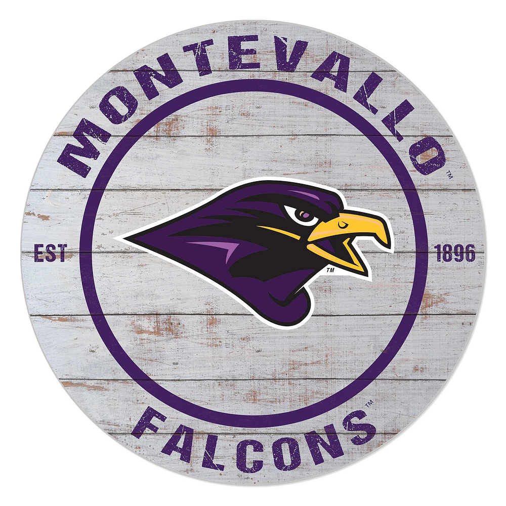 Montevallo Falcons 20'' x 20'' Indoor/Outdoor Weathered Circle Sign