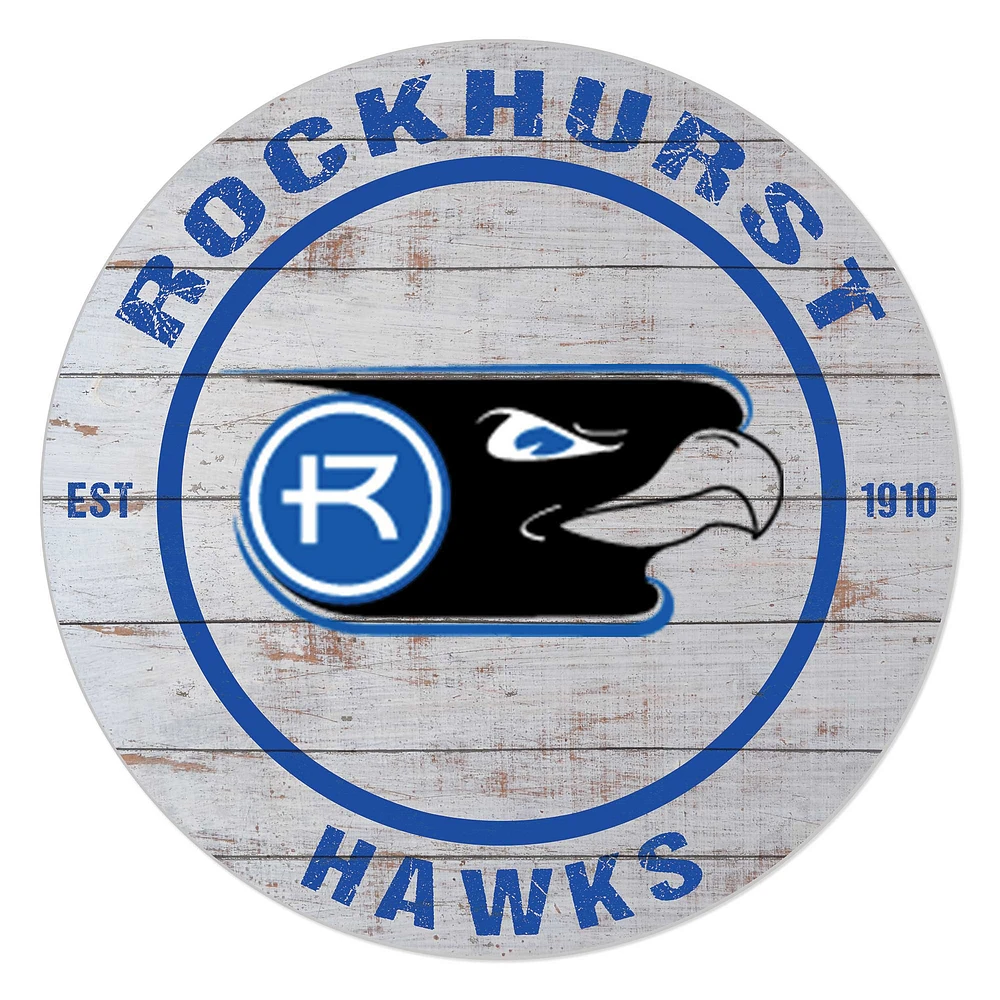 Rockhurst Hawks 20'' x 20'' Indoor/Outdoor Weathered Circle Sign