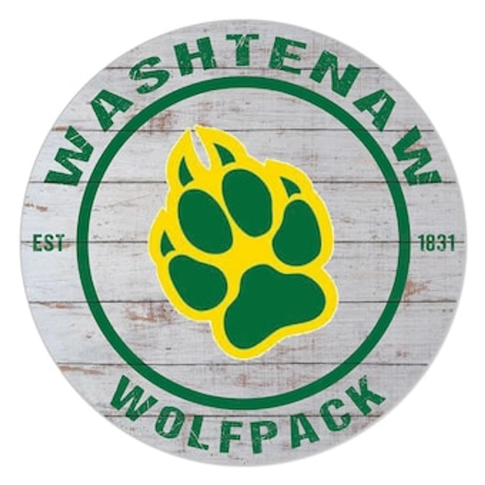 Washtenaw Community College 20'' x 20'' Indoor/Outdoor Weathered Circle Sign