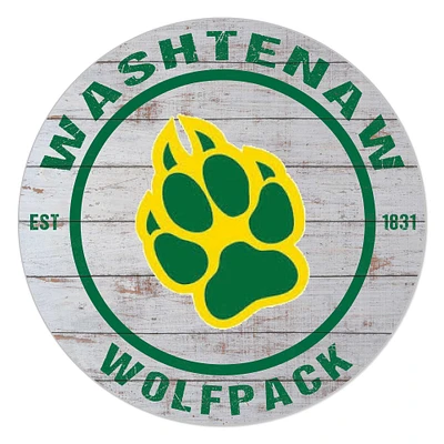Washtenaw Community College 20'' x 20'' Indoor/Outdoor Weathered Circle Sign