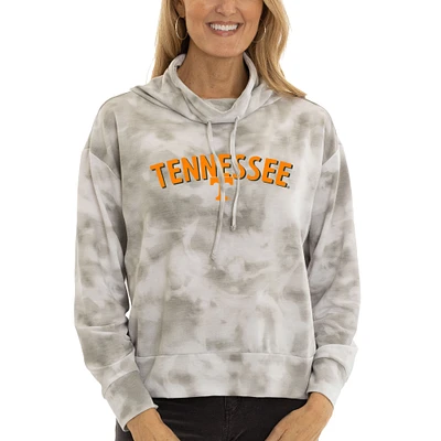 Women's Gray Tennessee Volunteers Maddie Tie-Dye Tri-Blend Pullover Hoodie