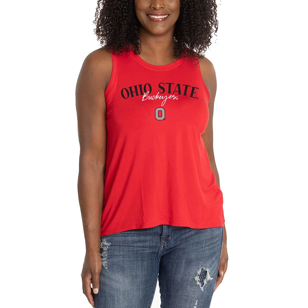 Women's Scarlet Ohio State Buckeyes Hannah High Neck Tank Top