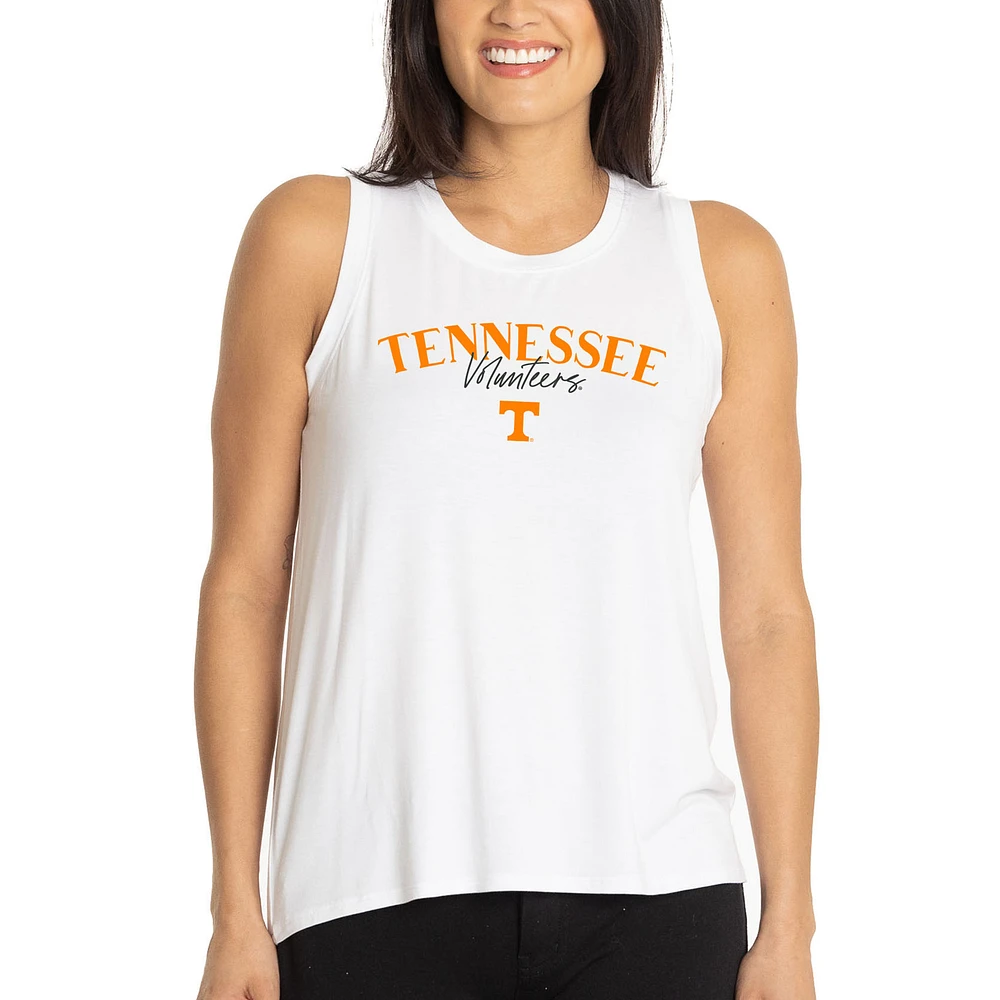 Women's White Tennessee Volunteers Hannah High Neck Tank Top