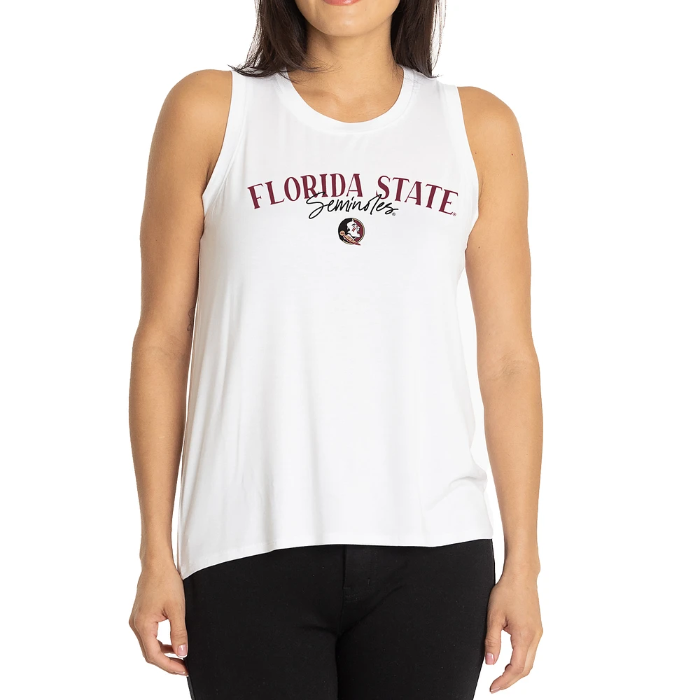Women's White Florida State Seminoles Hannah High Neck Tank Top