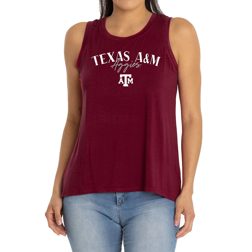 Women's Maroon Texas A&M Aggies Hannah High Neck Tank Top