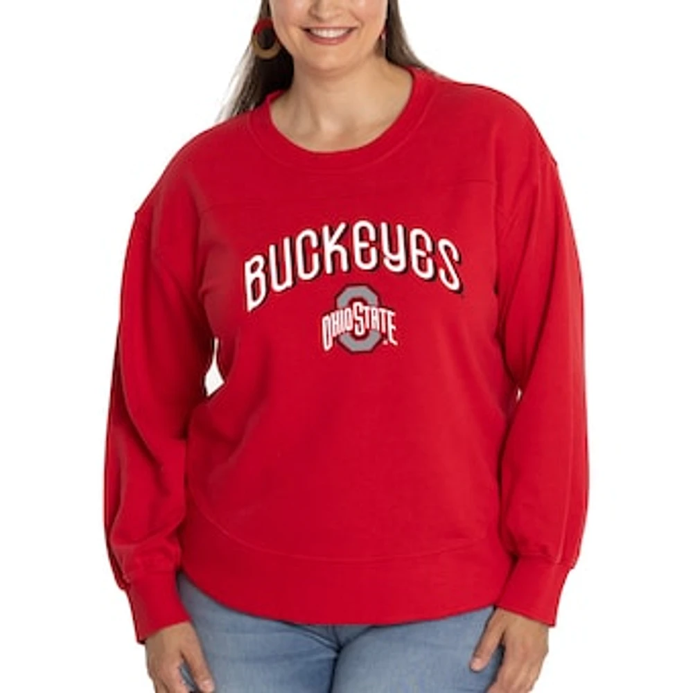 Women's Scarlet Ohio State Buckeyes Yvette Pullover Sweatshirt
