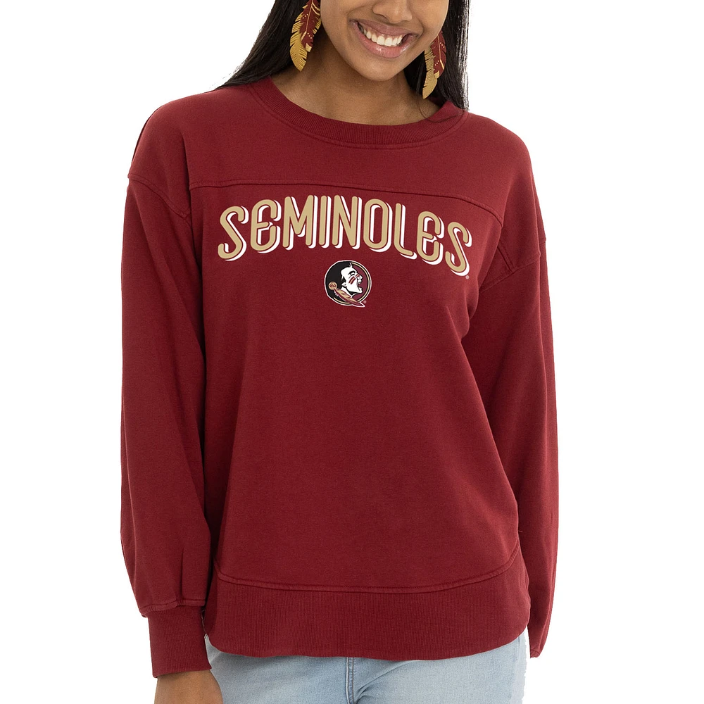 Women's Garnet Florida State Seminoles Yvette Pullover Sweatshirt