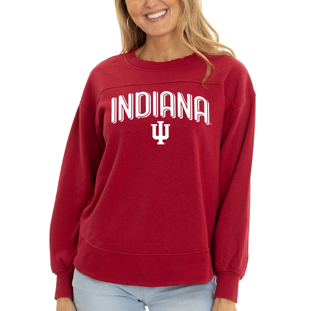 Women's Crimson Indiana Hoosiers Yvette Pullover Sweatshirt