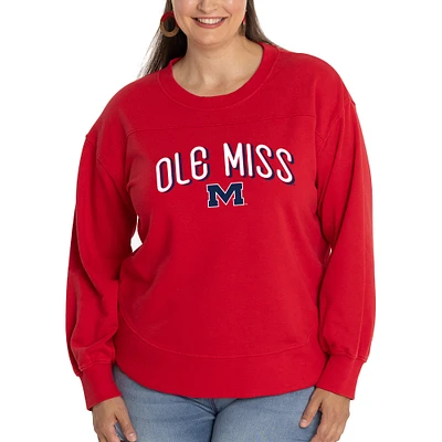 Women's Red Ole Miss Rebels Yvette Pullover Sweatshirt