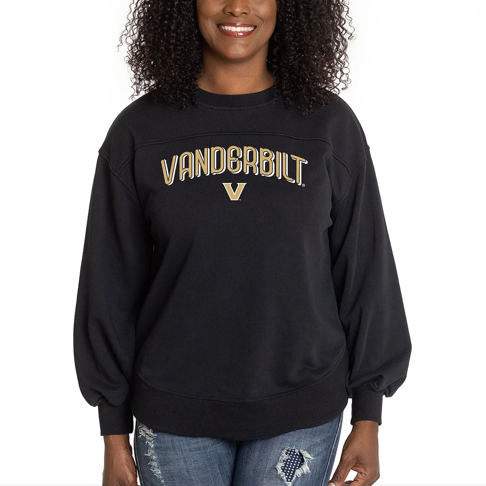 Women's Black Vanderbilt Commodores Yvette Pullover Sweatshirt