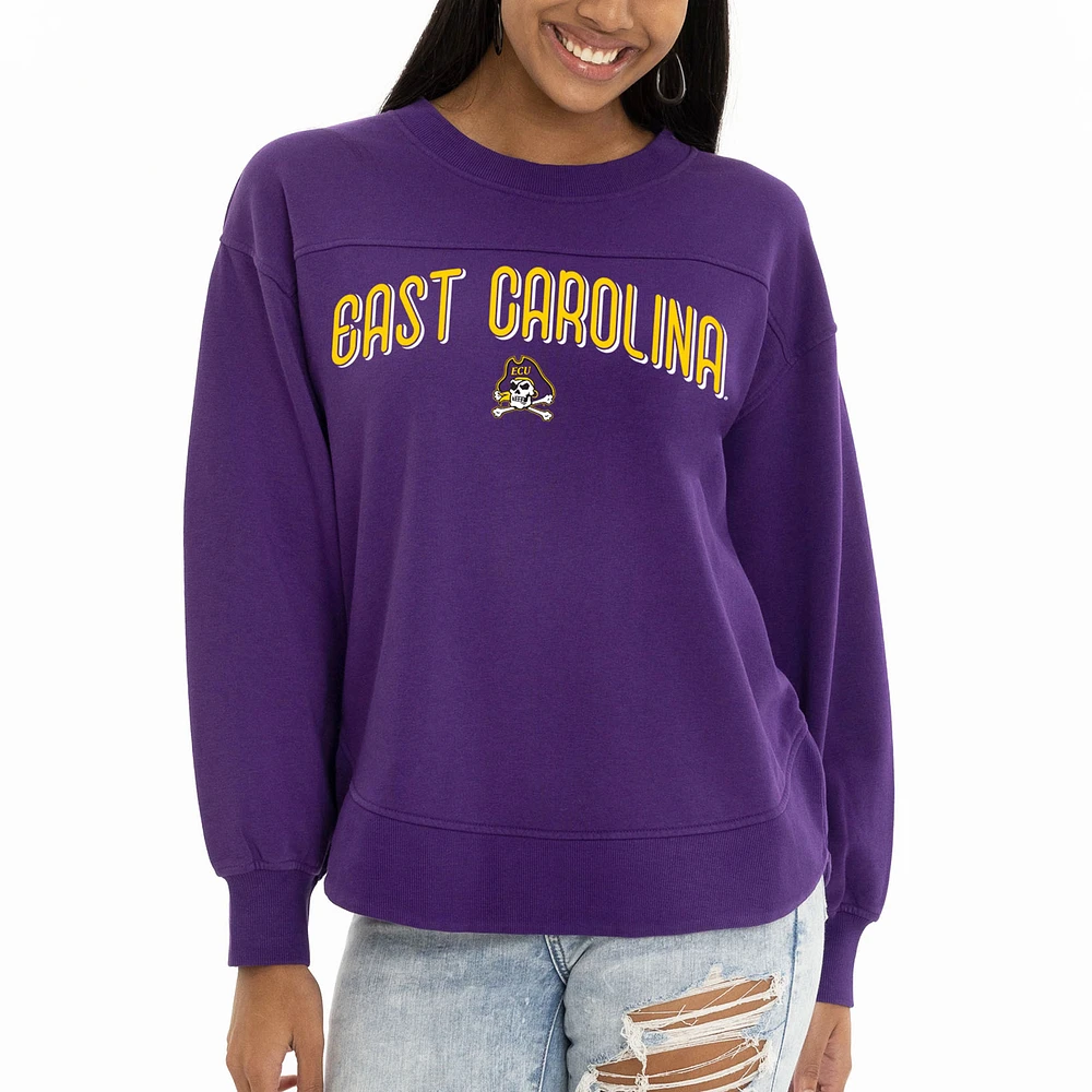 Women's Purple ECU Pirates Yvette Pullover Sweatshirt