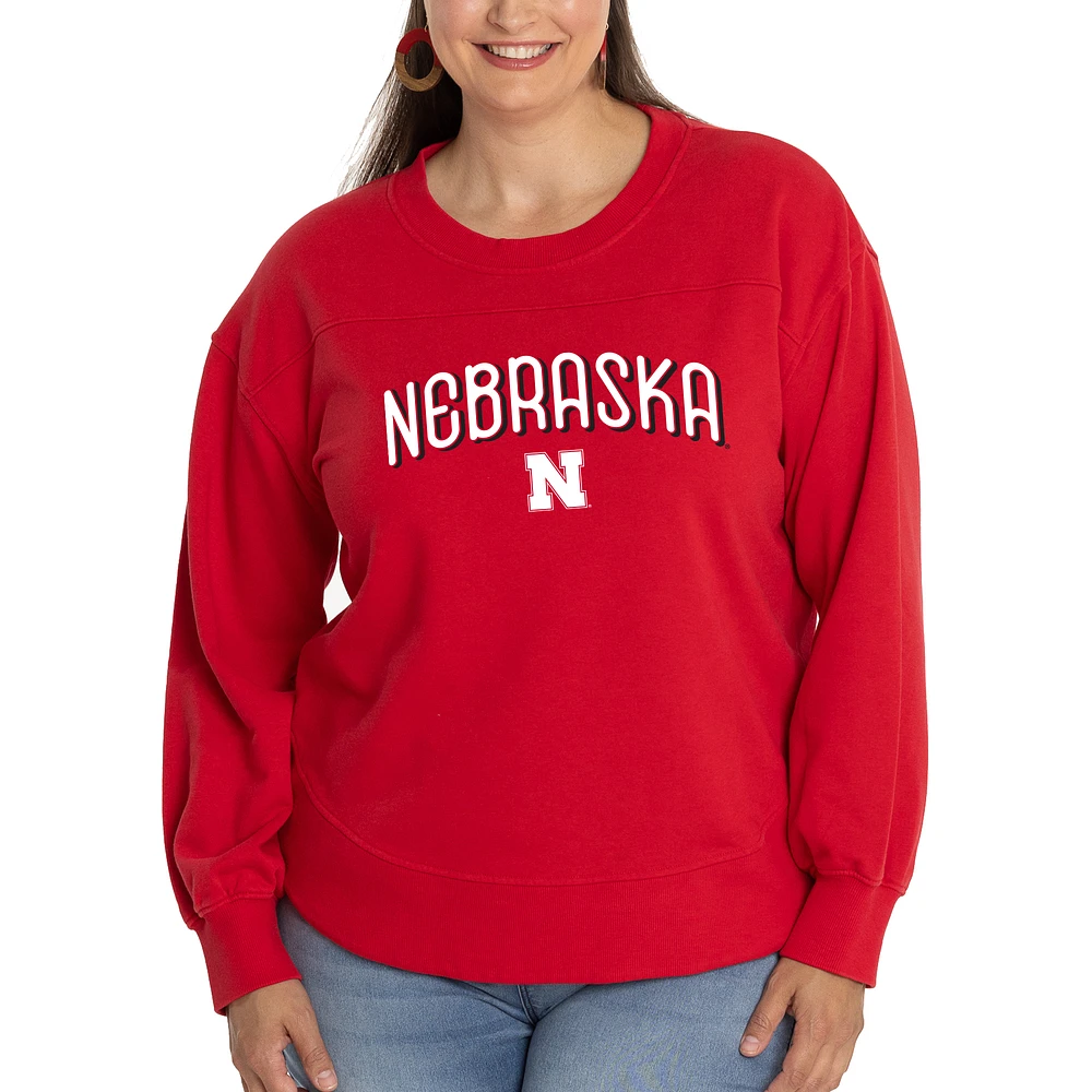 Women's Scarlet Nebraska Huskers Yvette Pullover Sweatshirt