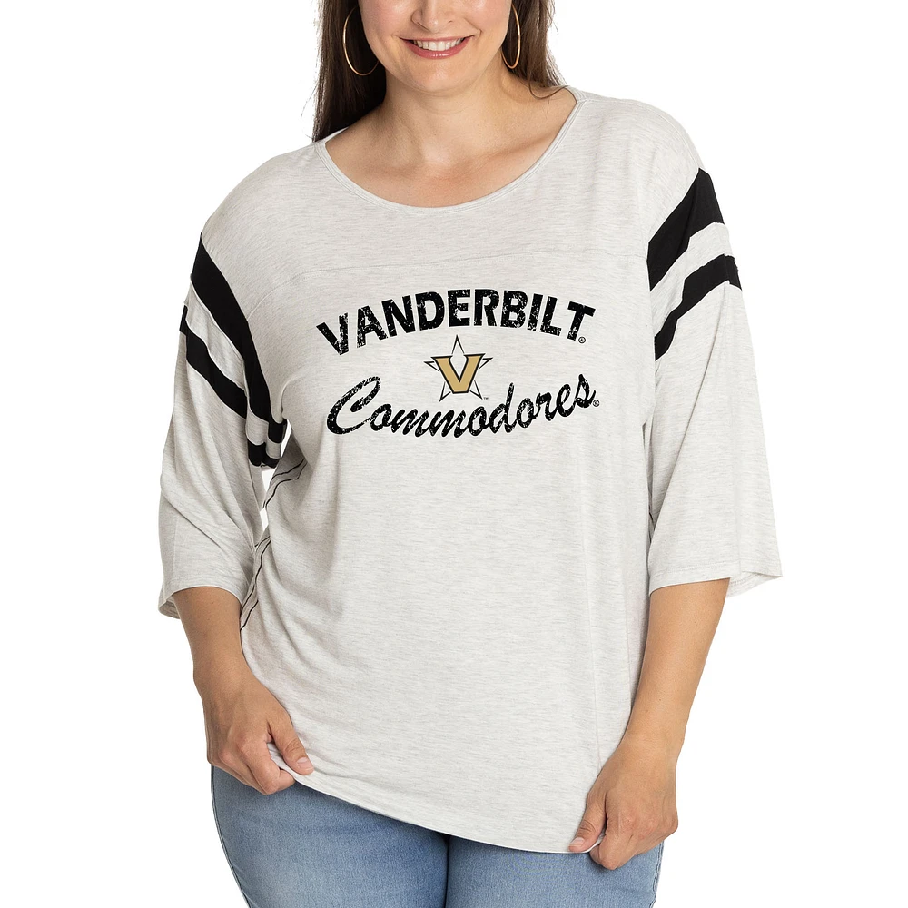 Women's Ash Vanderbilt Commodores Sabrina 3/4-Sleeve Jersey T-Shirt