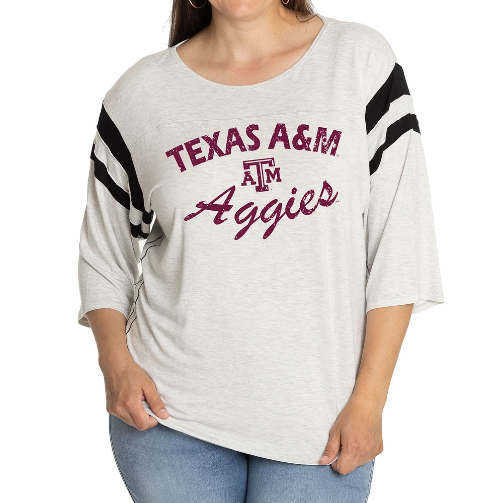 Women's Ash Texas A&M Aggies Sabrina 3/4-Sleeve Jersey T-Shirt