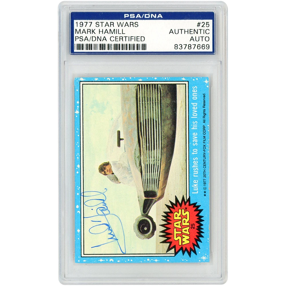 Mark Hamill Autographed 1977 Topps Star Wars Luke Skywalker #25 PSA Authenticated Card