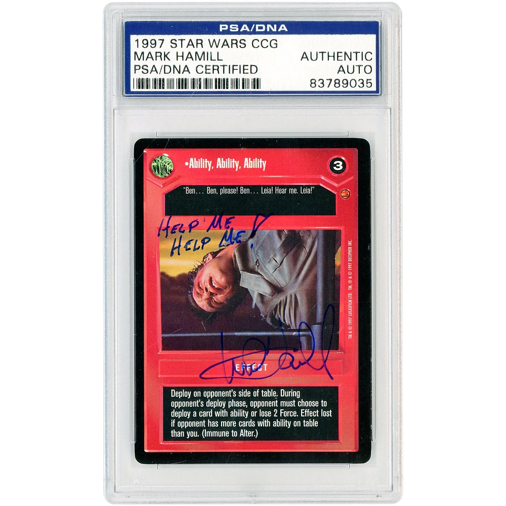 Mark Hamill Star Wars Autographed 1997 CCG #3 PSA Authenticated Card with "Help Me, Help Me!" Inscription