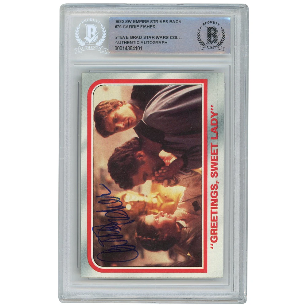Carrie Fisher Star Wars Autographed 1980 Topps The Empire Strikes Back #79 BAS Authenticated Card