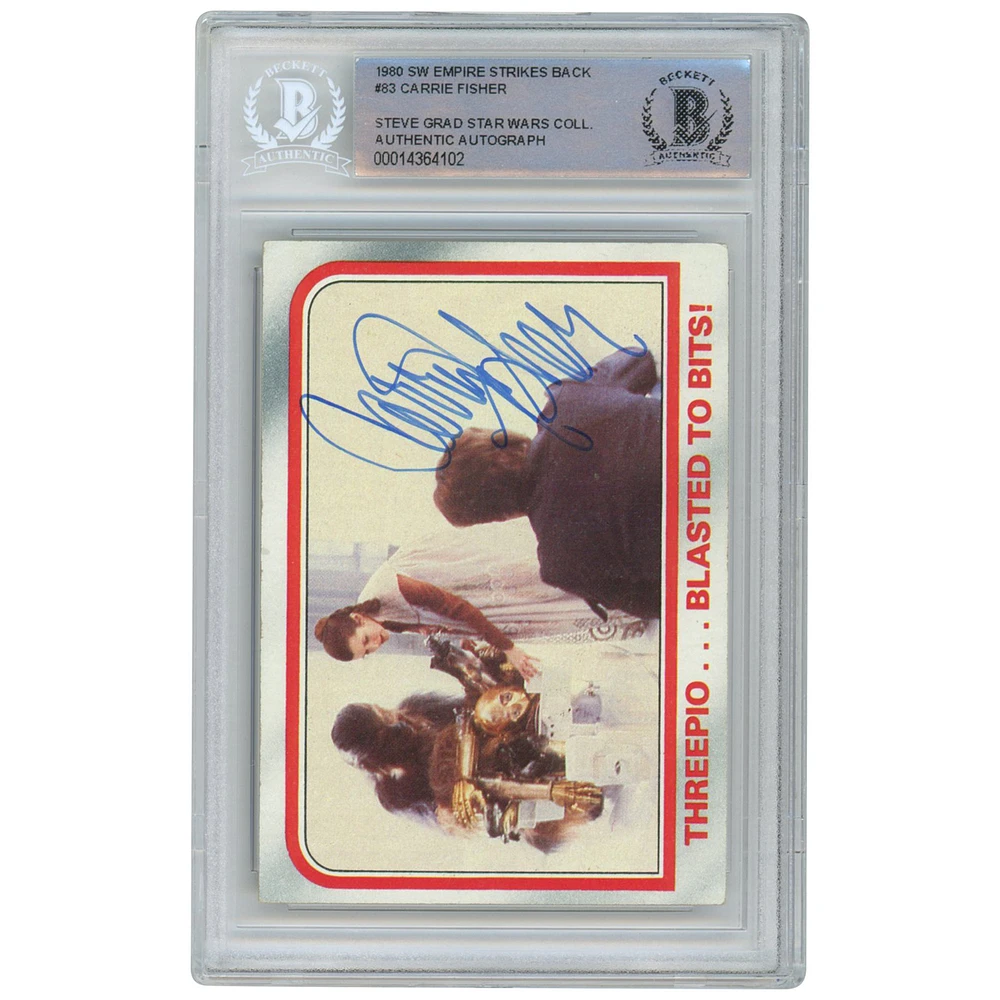 Carrie Fisher Star Wars Autographed 1980 Topps The Empire Strikes Back #83 BAS Authenticated Card