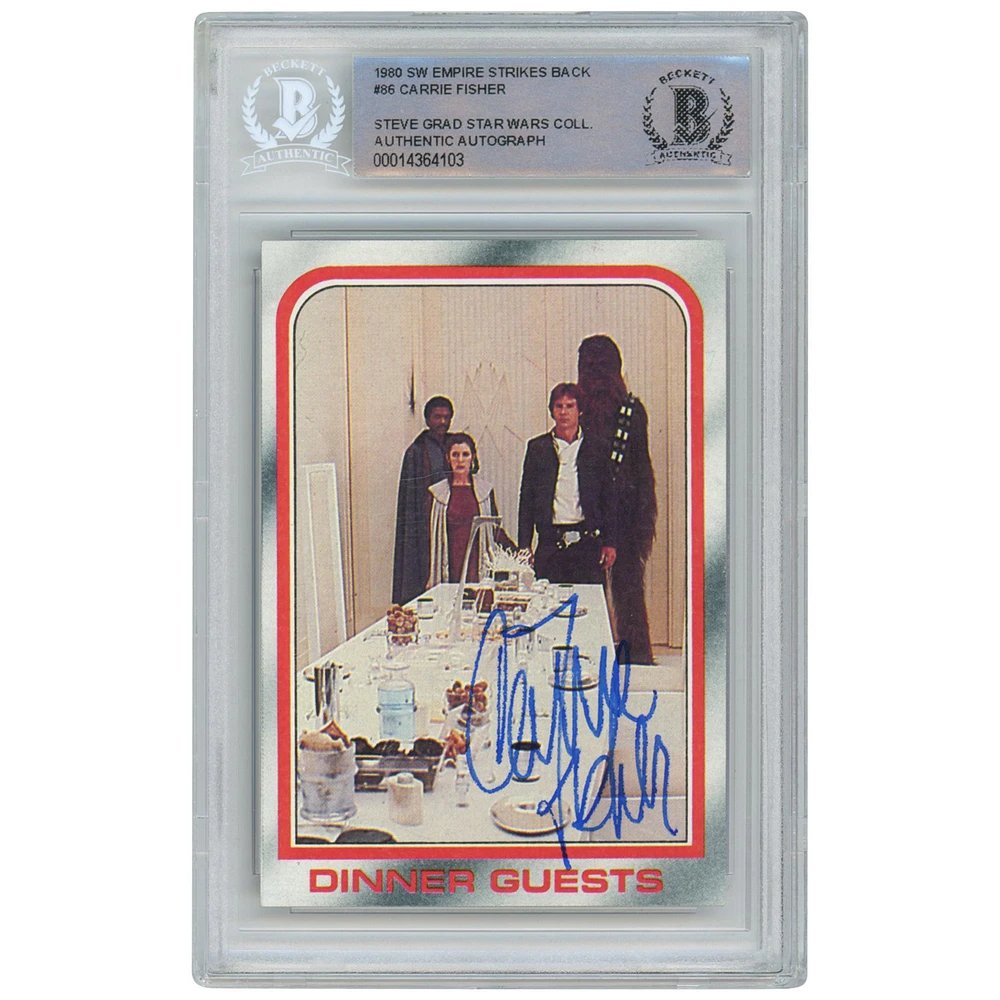 Carrie Fisher Star Wars Autographed 1980 Topps The Empire Strikes Back #86 BAS Authenticated Authentic Card