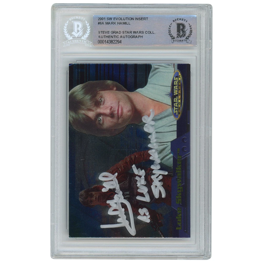 Mark Hamill Star Wars Autographed 2001 Topps Evolution Insert #6A BAS Authenticated Card with "As Luke Skywalker" Inscription - The Steve Grad Collection