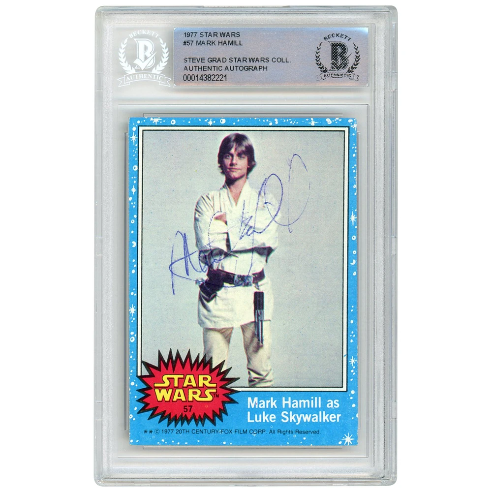 Mark Hamill Autographed 1977 Topps Star Wars Luke Skywalker #57 BAS Authenticated Authentic Card