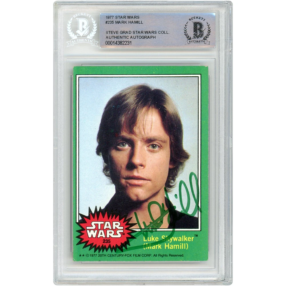 Mark Hamill Autographed 1977 Topps Star Wars Luke Skywalker #235 BAS Authenticated Card