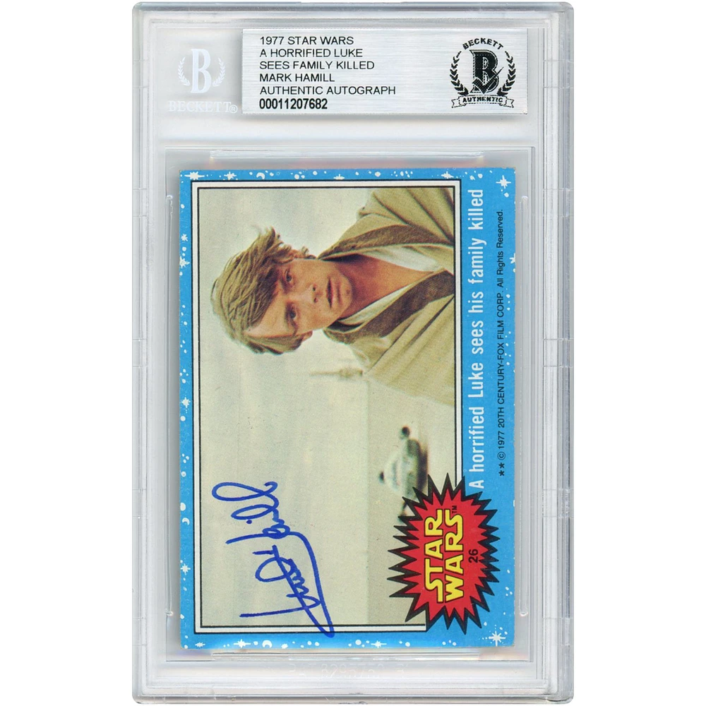 Mark Hamill Autographed 1977 Topps Star Wars Luke Skywalker #26 BAS Authenticated Card