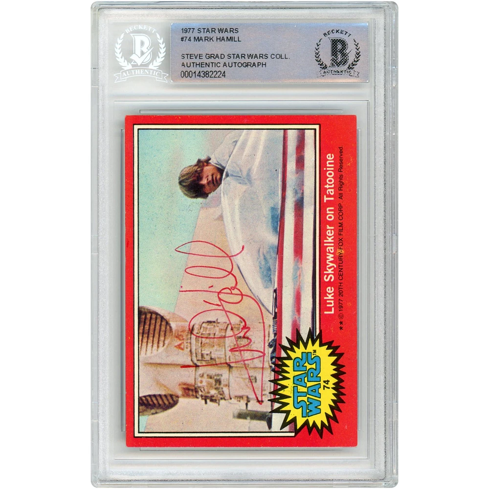 Mark Hamill Autographed 1977 Topps Star Wars Luke Skywalker #74 BAS Authenticated Card